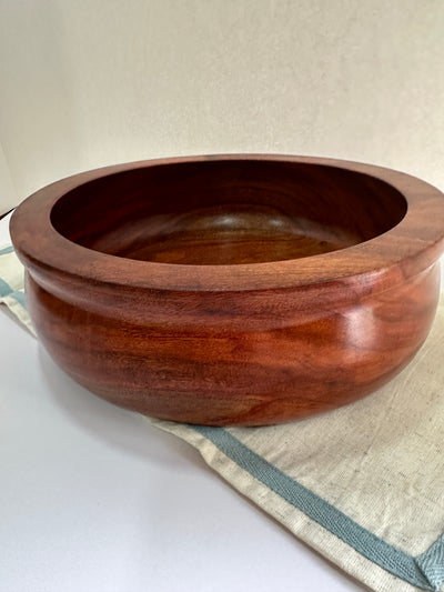 Hand Carved Wooden Salad Bowl