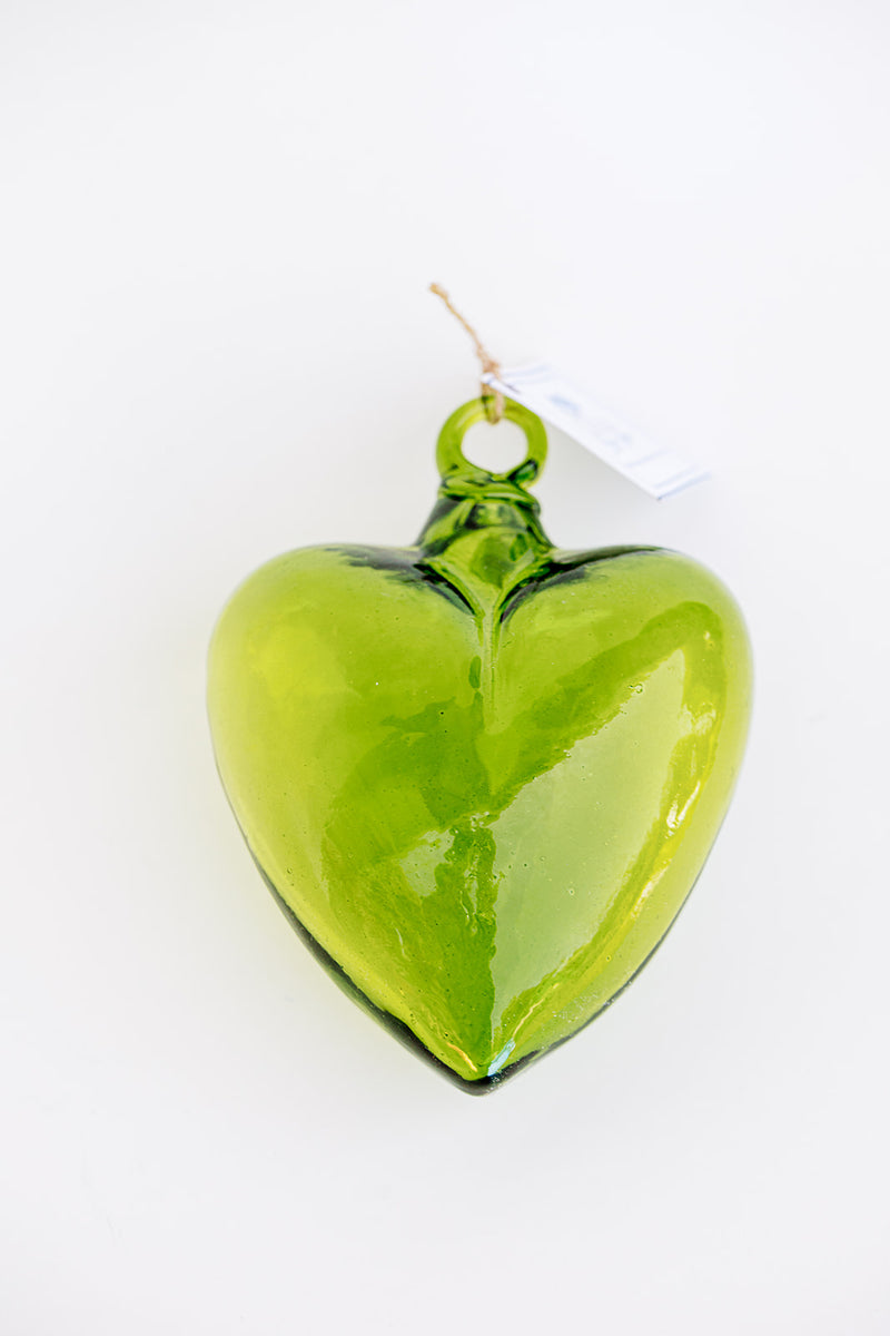 Blown Glass Heart - Green