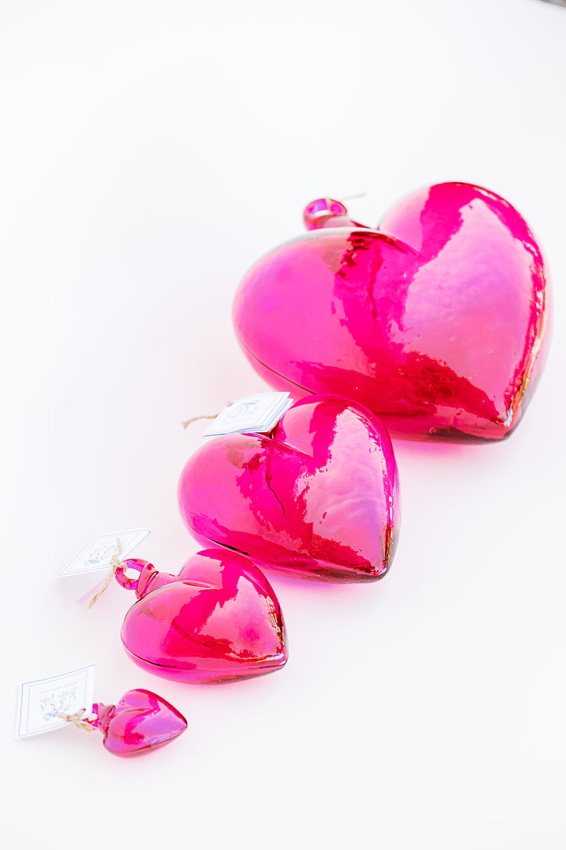 Blown Glass Heart - Pink